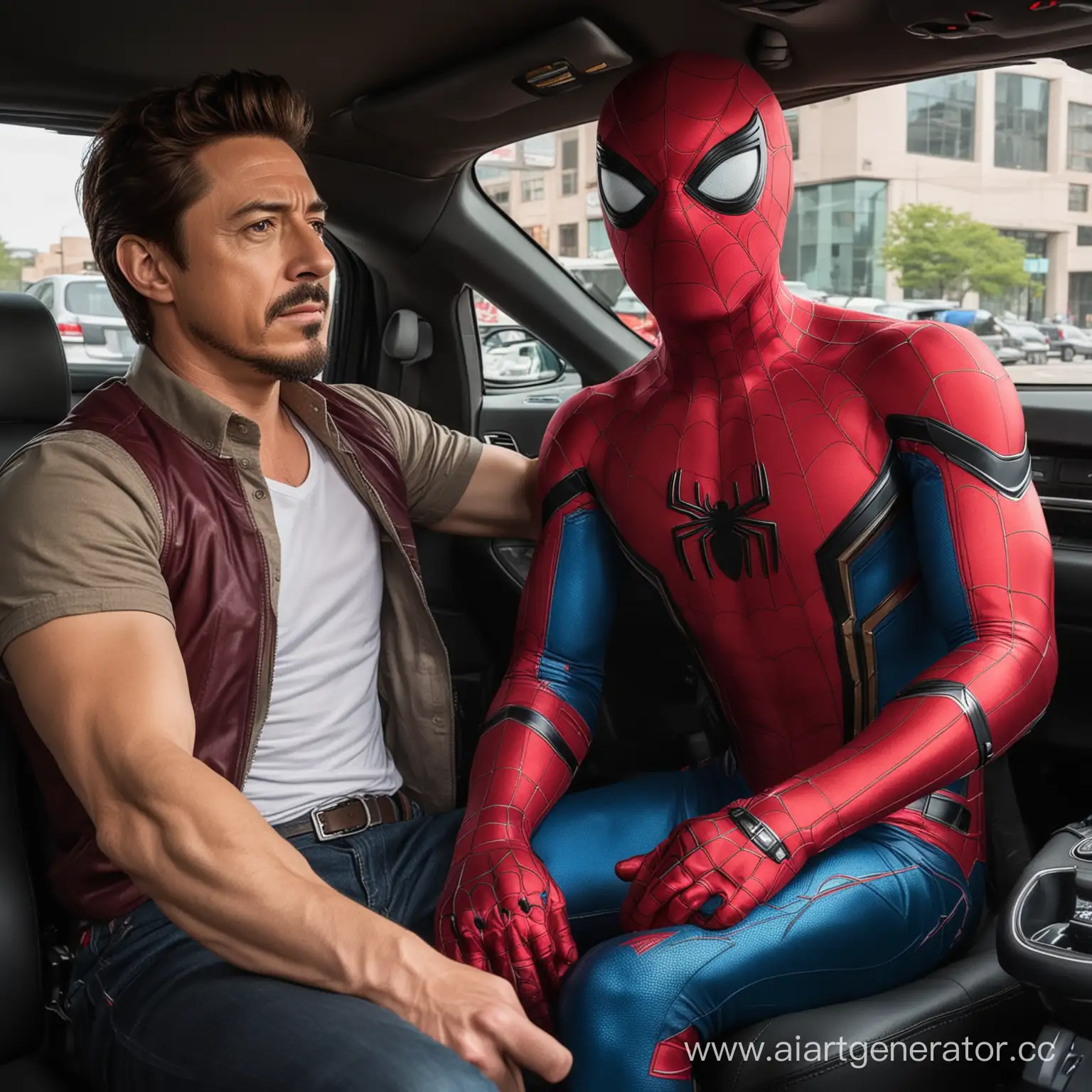 Wiki-Brand-Car-with-Tony-Stark-and-SpiderMan