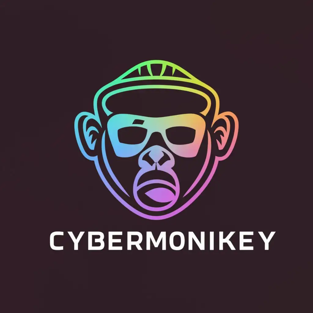 a logo design,with the text "CyberMonkey", main symbol:Technological Futuristic Monkey,Moderate,be used in Internet industry,clear background