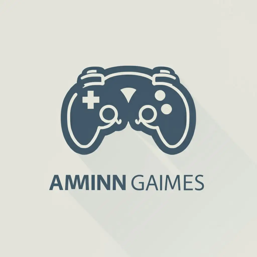 a logo design,with the text "Aminn Games", main symbol:Gaming,Minimalistic,be used in Entertainment industry,clear background