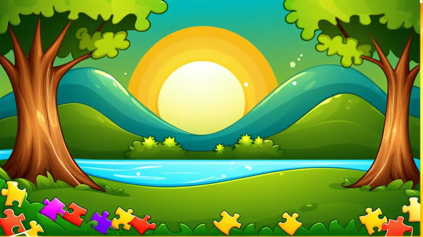 Background for puzzle game for kids