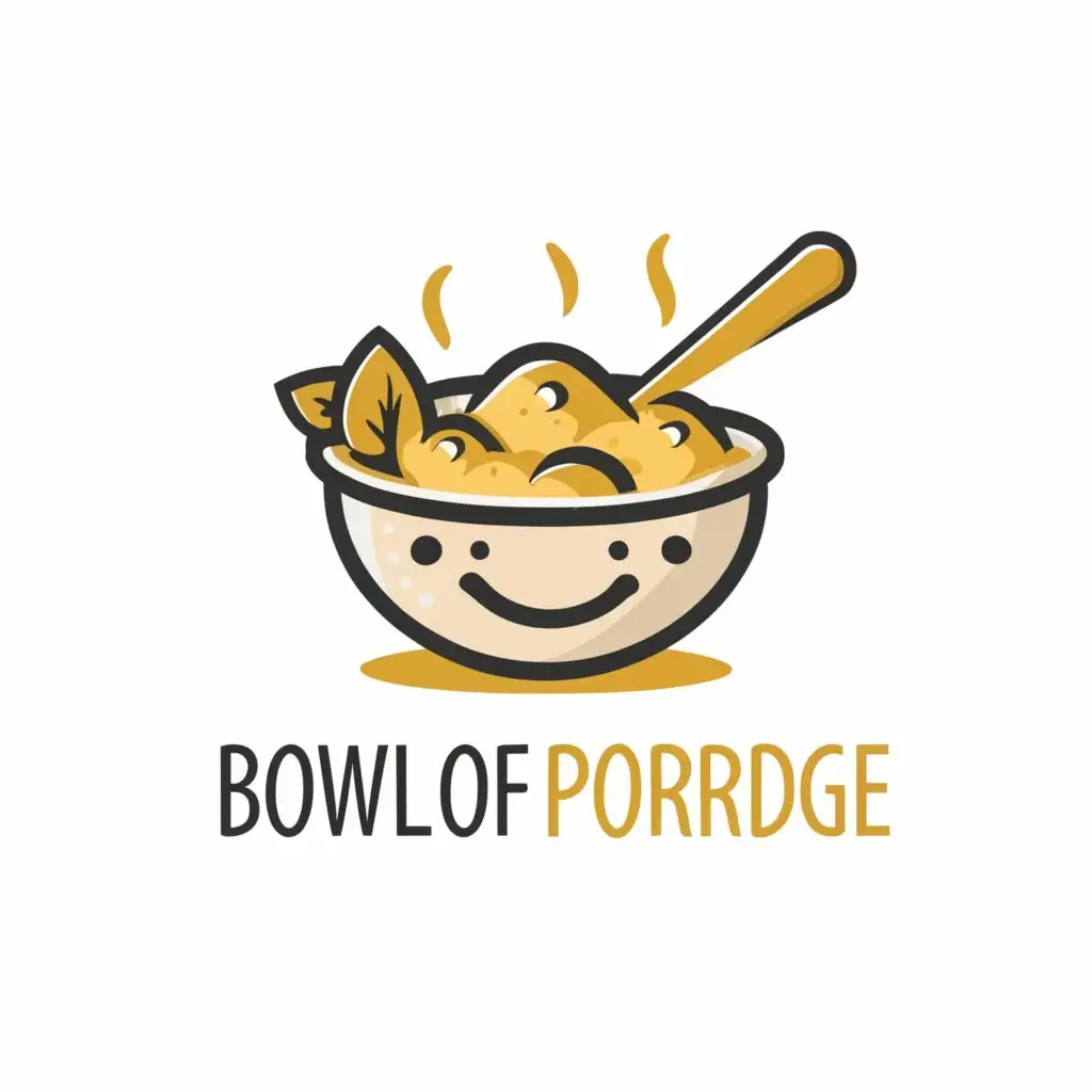 a logo design,with the text "Bowl of porridge", main symbol:food,Moderate,clear background