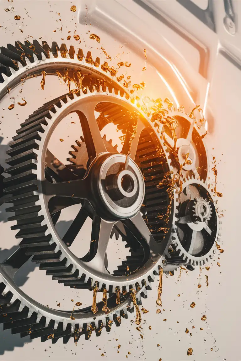 Mechanical-Gears-and-Sunlight-Industrial-Engine-Oil-Drops-on-White-Background
