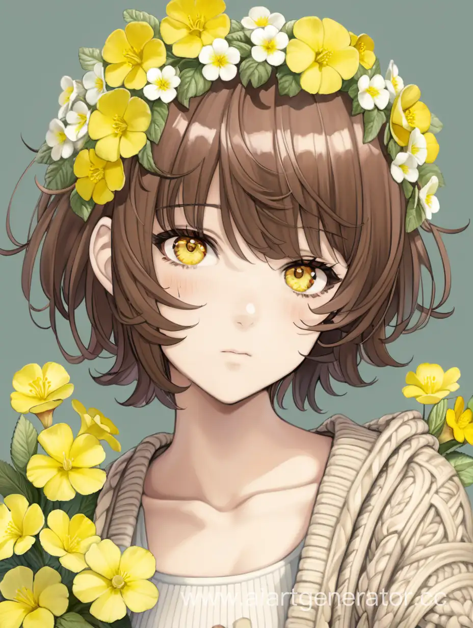 Enchanting-Floral-Harmony-BrownHaired-Girl-with-Hanahaki-Blossoms