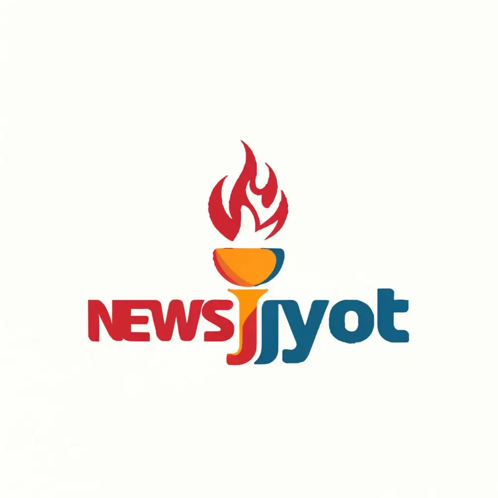 logo, Torch with Flame, with the text "News Jyoti", typography