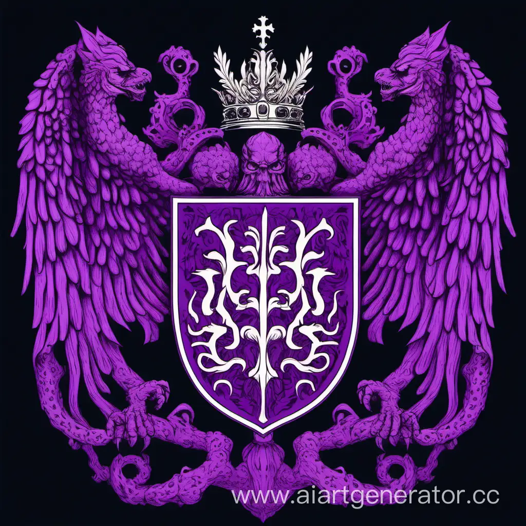 Герб императорской семьи в стиле Лавкрафта. В фиолетовых тонах