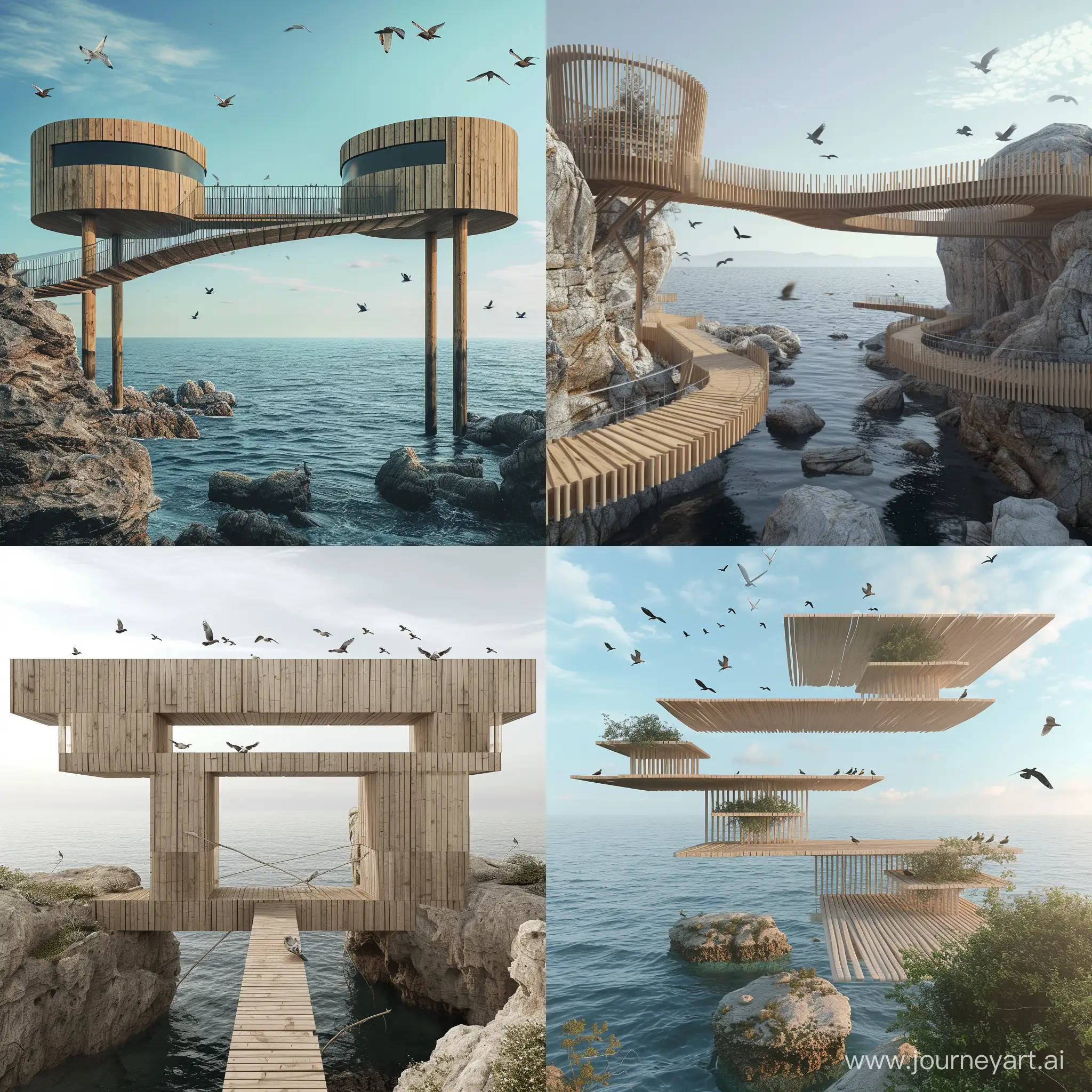 Wooden-Bridge-Over-the-Sea-with-Birds