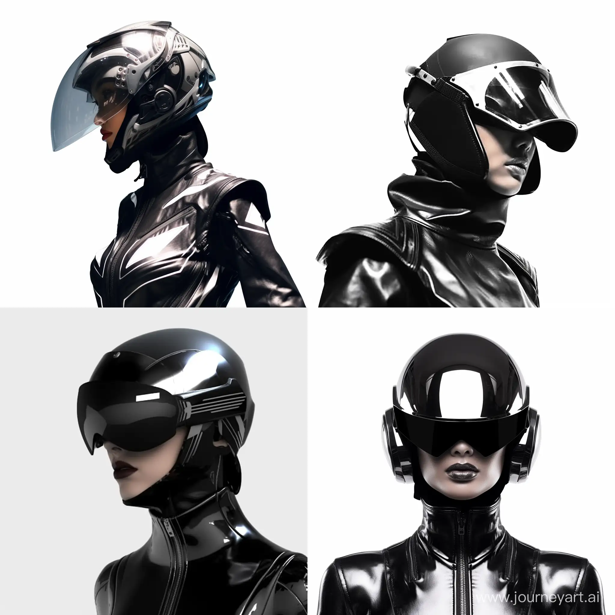 Futuristic-Fashion-Elegance-Dark-Motorcycle-Helmet-Ensemble-with-Anamorphic-Glare