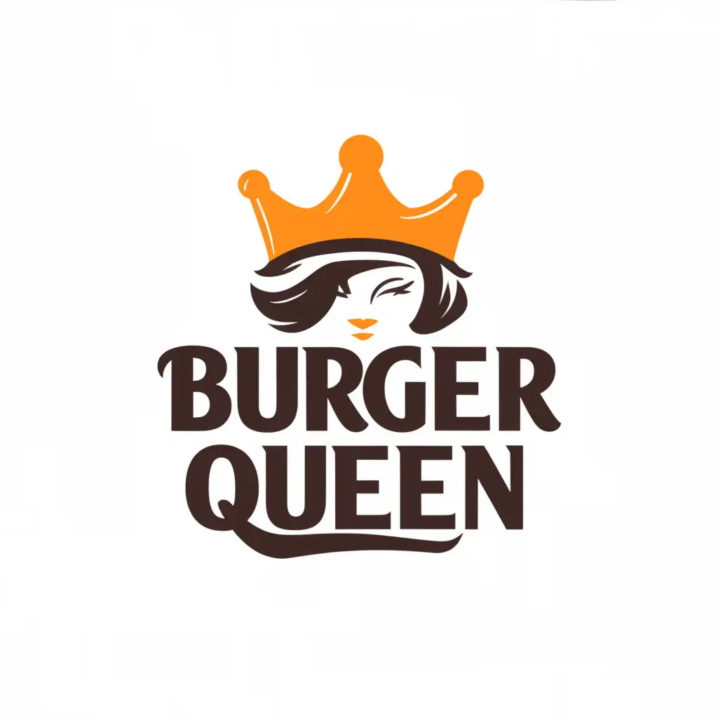 a logo design,with the text "Burger Queen", main symbol:Same exact font as Burger King. With white background,Moderate,clear background