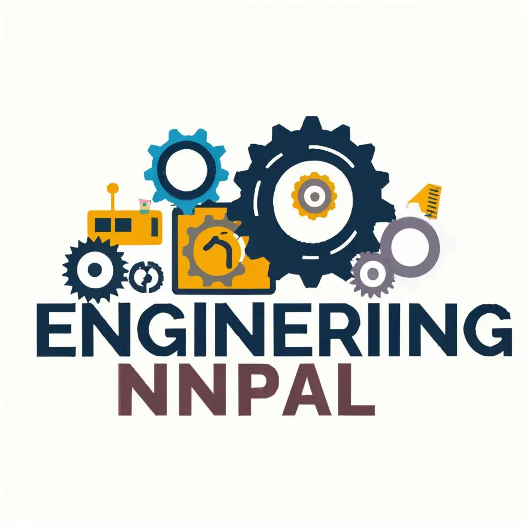 logo, engineering equipment, with the text "engineering Nepal", typography
