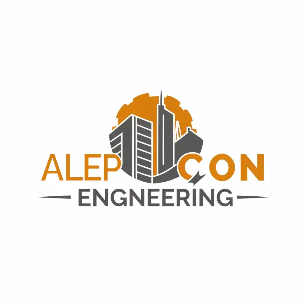 logo, civil engineering, with the text "Alephcon Engineering", typography, be used in Real Estate industry
