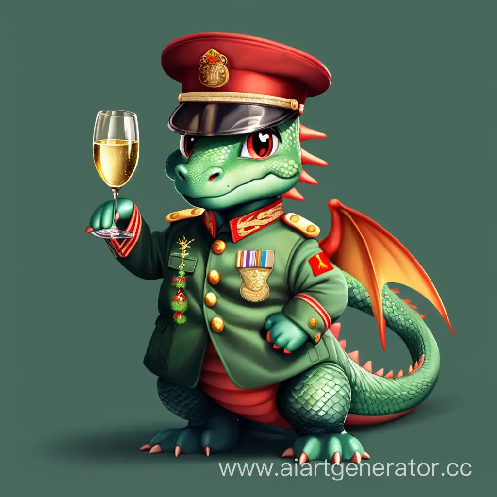 Adorable-Little-New-Year-Dragon-in-Stylish-Military-Uniform