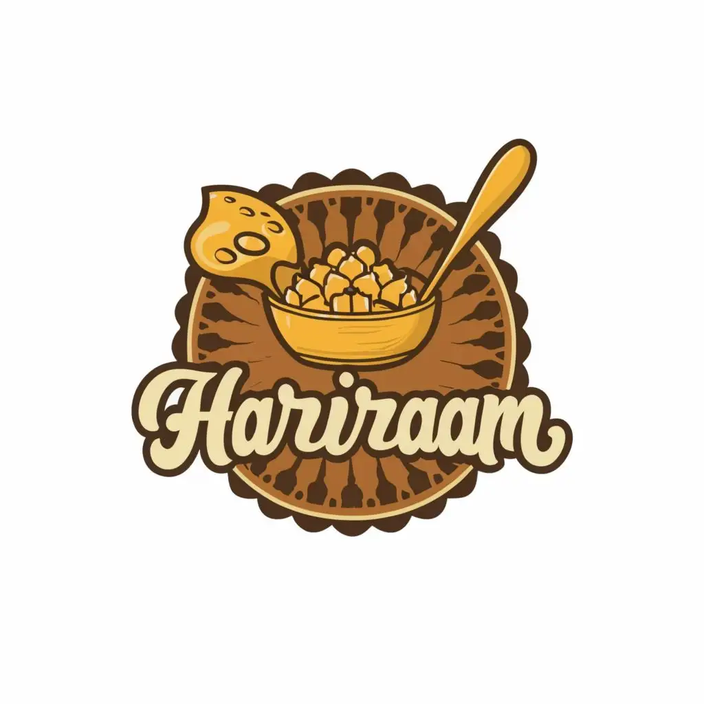 logo, Namkeen, with the text "Hariraam", typography, be used in Restaurant industry
