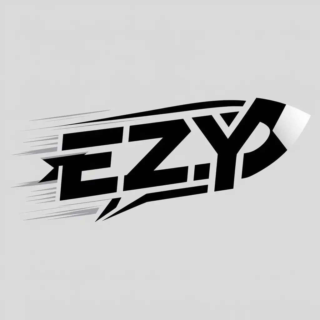 Dynamic EZY Logo with Rocket Propulsion Design