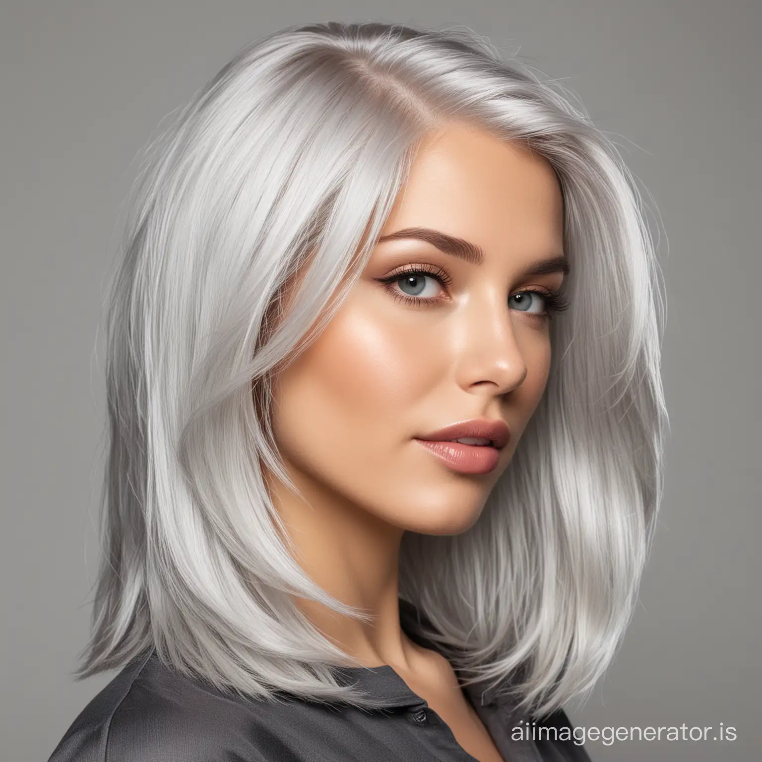 smooth silver hair