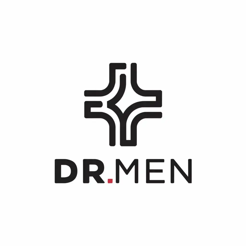 a logo design,with the text "DR MEN", main symbol:the cross,Moderate,clear background