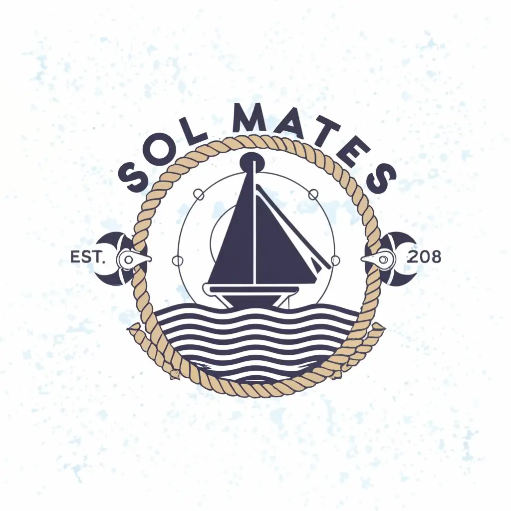 a logo design,with the text "Sol Mates", main symbol:boat,complex,clear background
