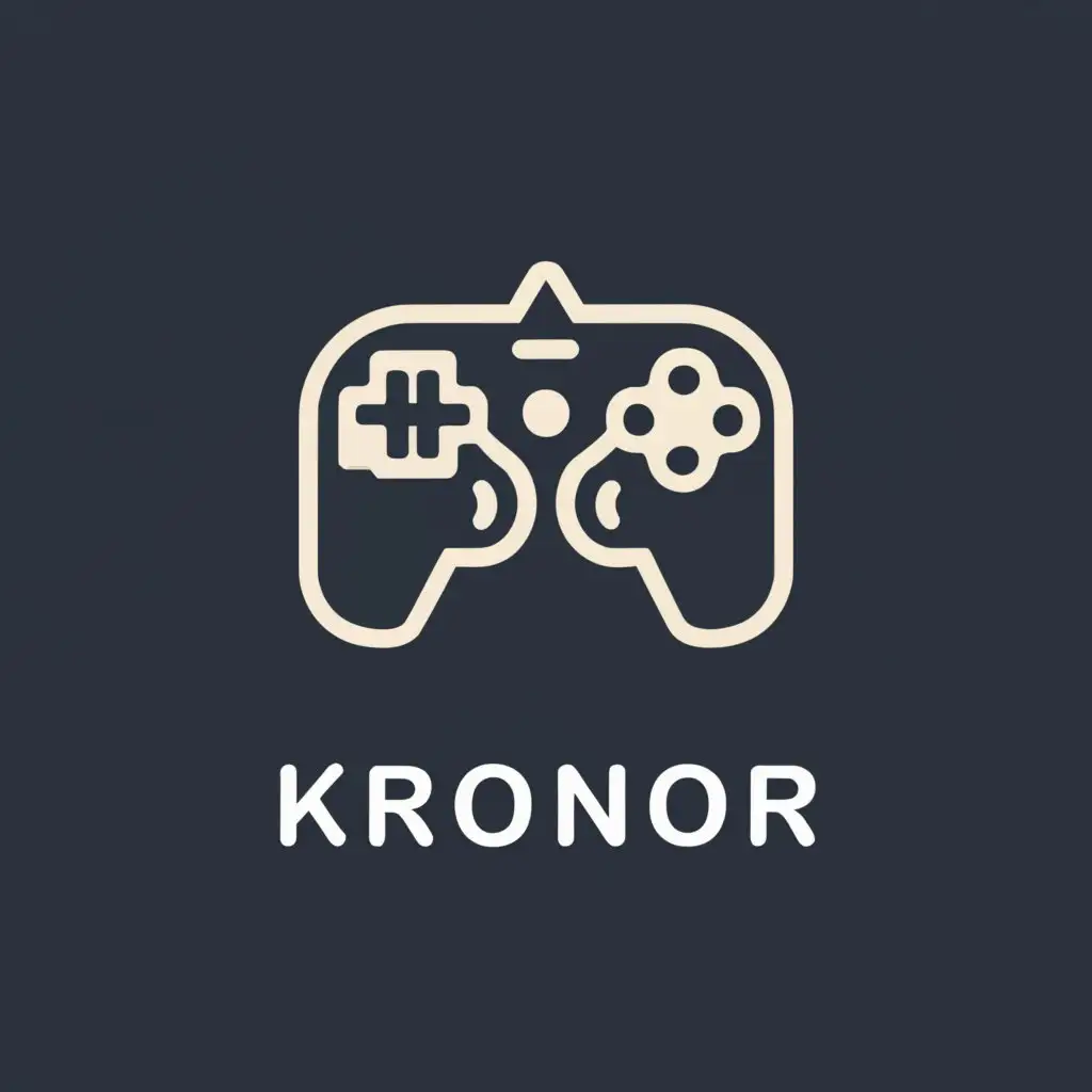 a logo design,with the text "KRONOR", main symbol:Gamepad,Minimalistic,be used in Entertainment industry,clear background