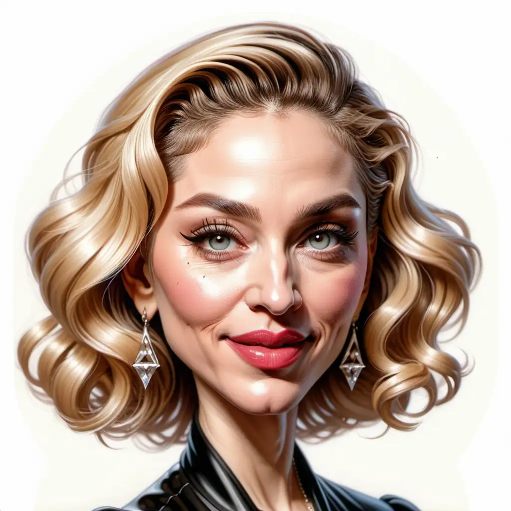Colorful Caricature of Madonna Singer Performing