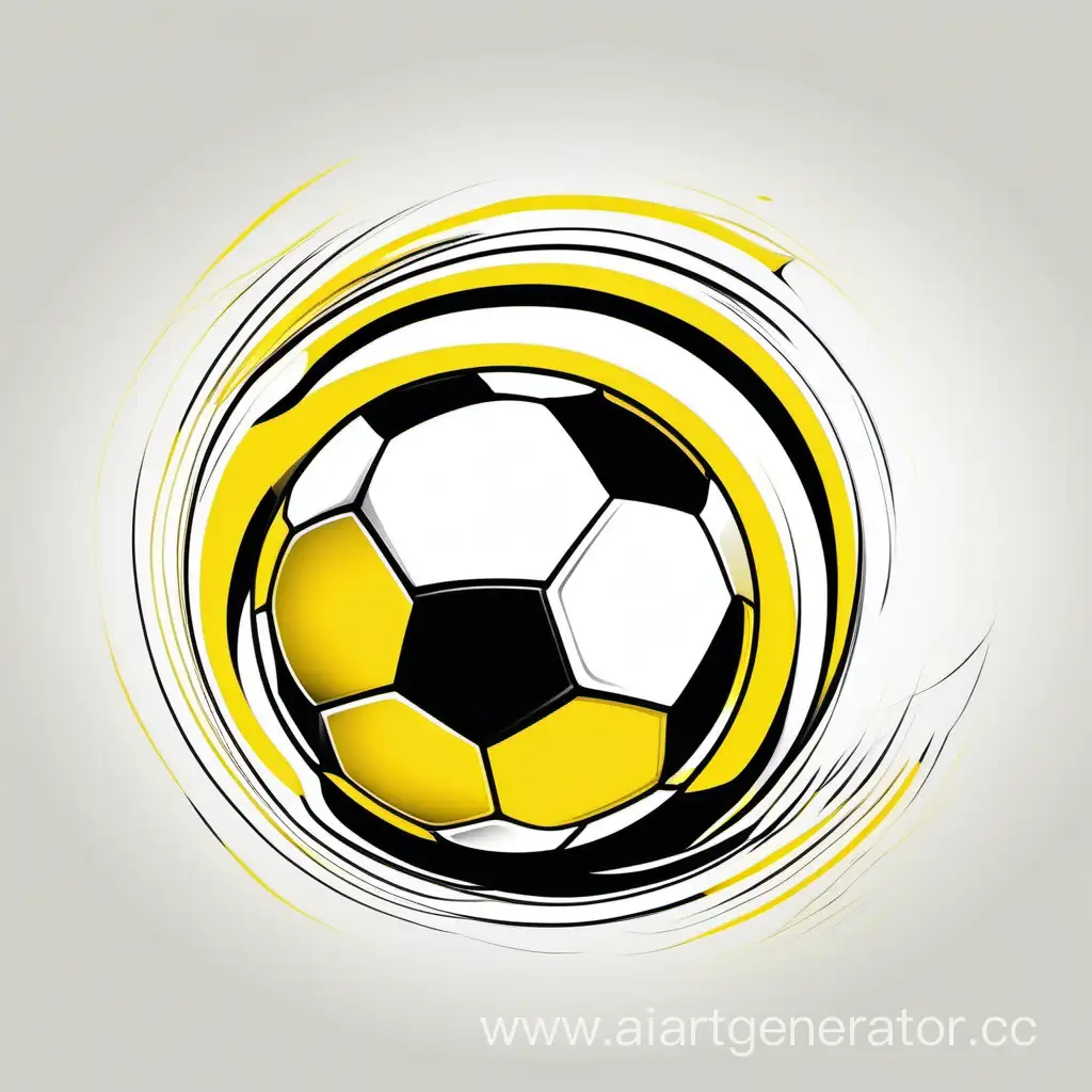 Футбольный мяч. Белый фон, с желтым
Стиль : графика