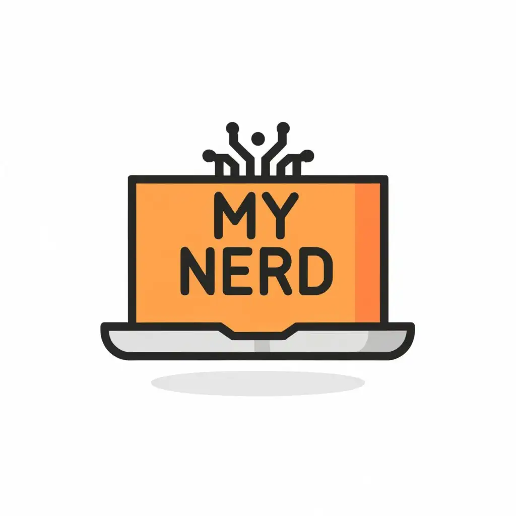 logo, computer, with the text "My Nerd", typography, be used in Technology industry