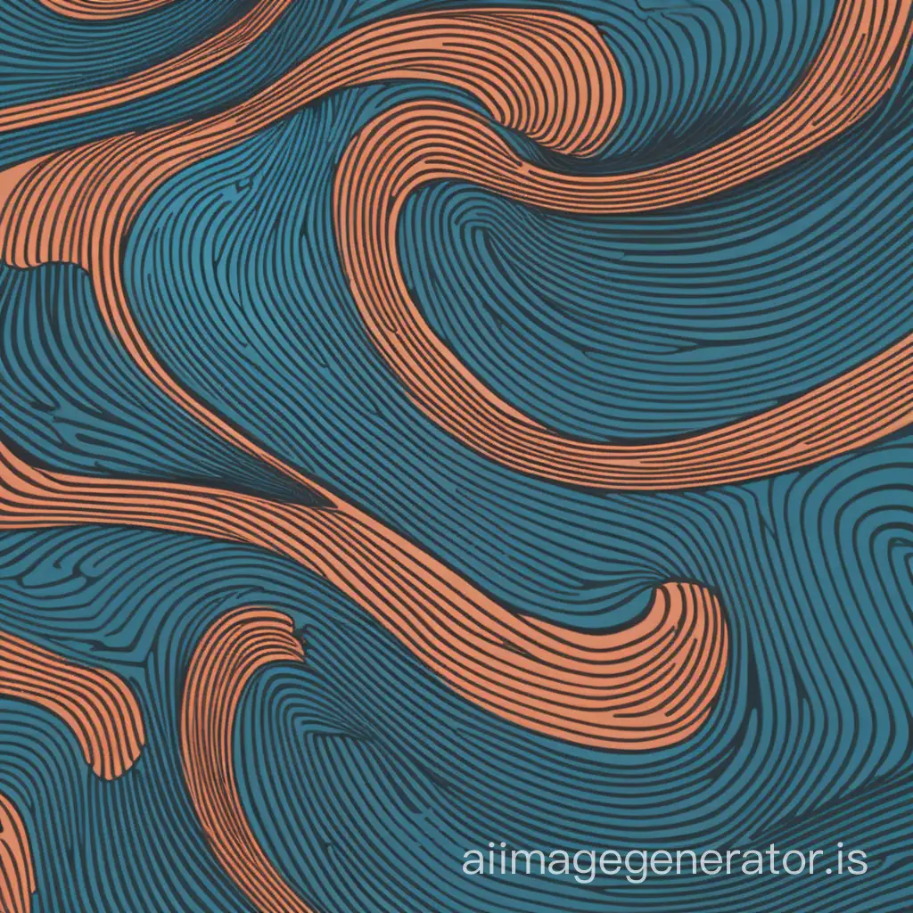 a river of swirling
 lines in a repeating flat pattern