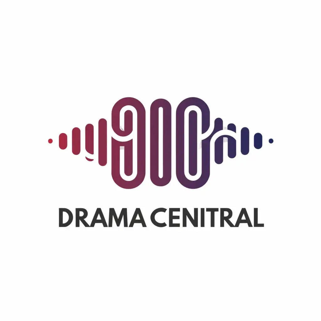 a logo design,with the text "DramaCentral", main symbol:SoundWaves,complex,be used in Entertainment industry,clear background