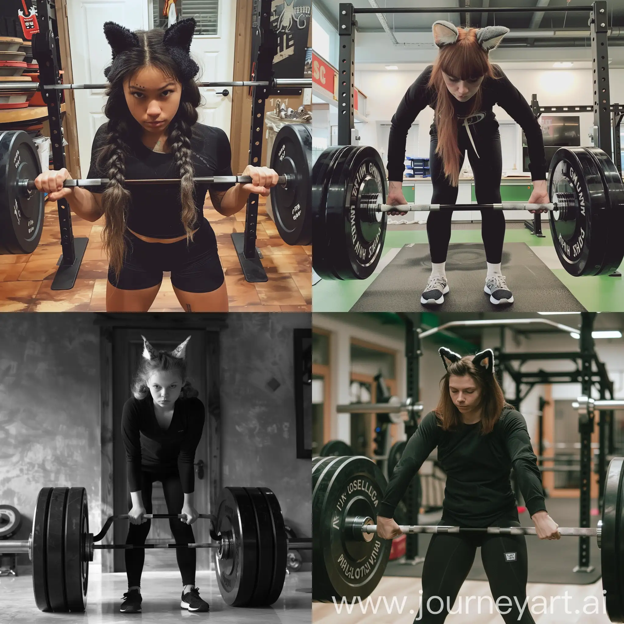 Girl-with-Cat-Ears-Performing-Romanian-Deadlift-Exercise