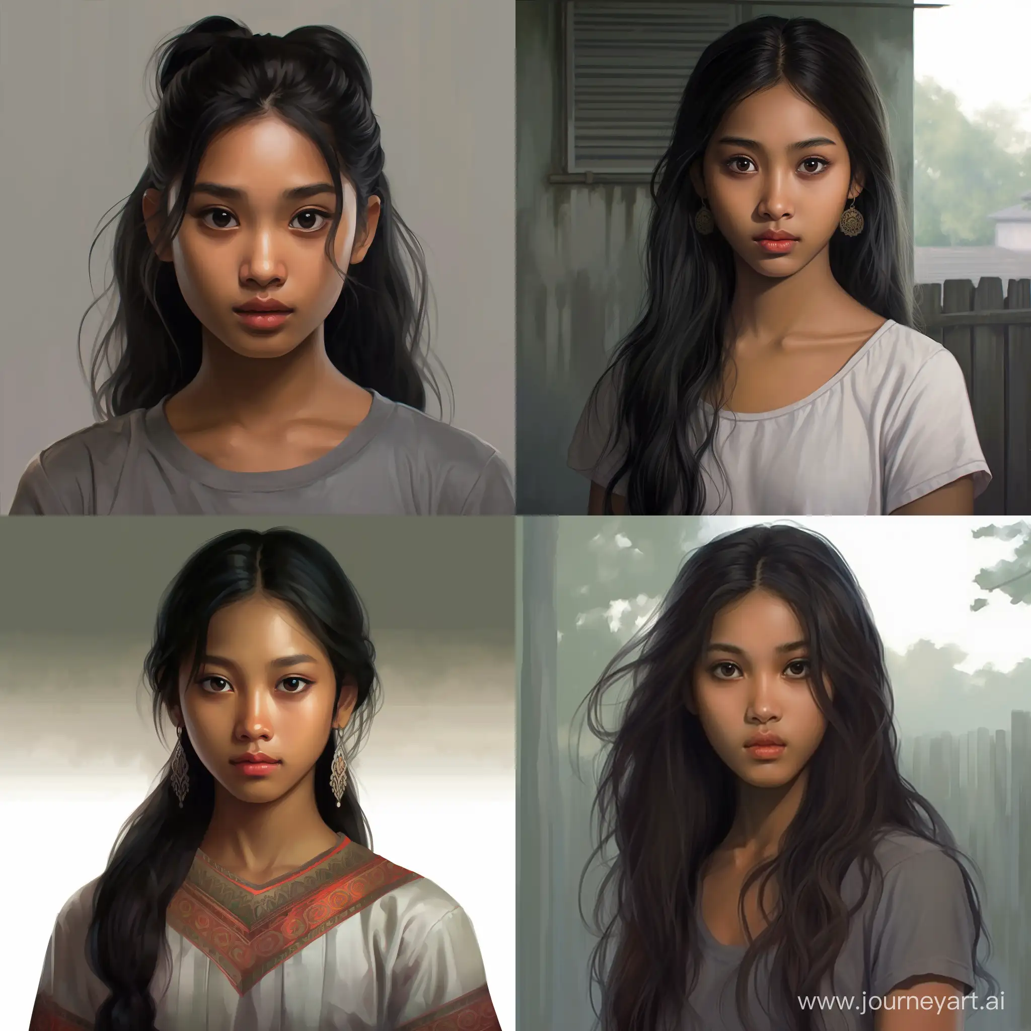 a realistic render of a seventeen-year-old Filipino girl