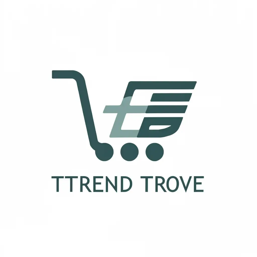 a logo design,with the text "Trend Trove", main symbol:Like that a shopping cart,Moderate,be used in Legal industry,clear background
