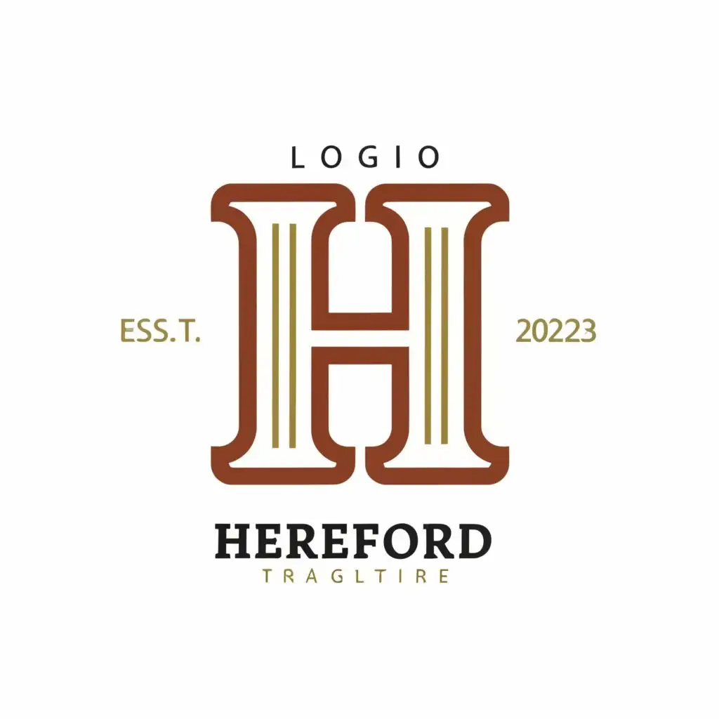 logo, H, with the text "logo letters Hereford", typography, be used in Travel industry
