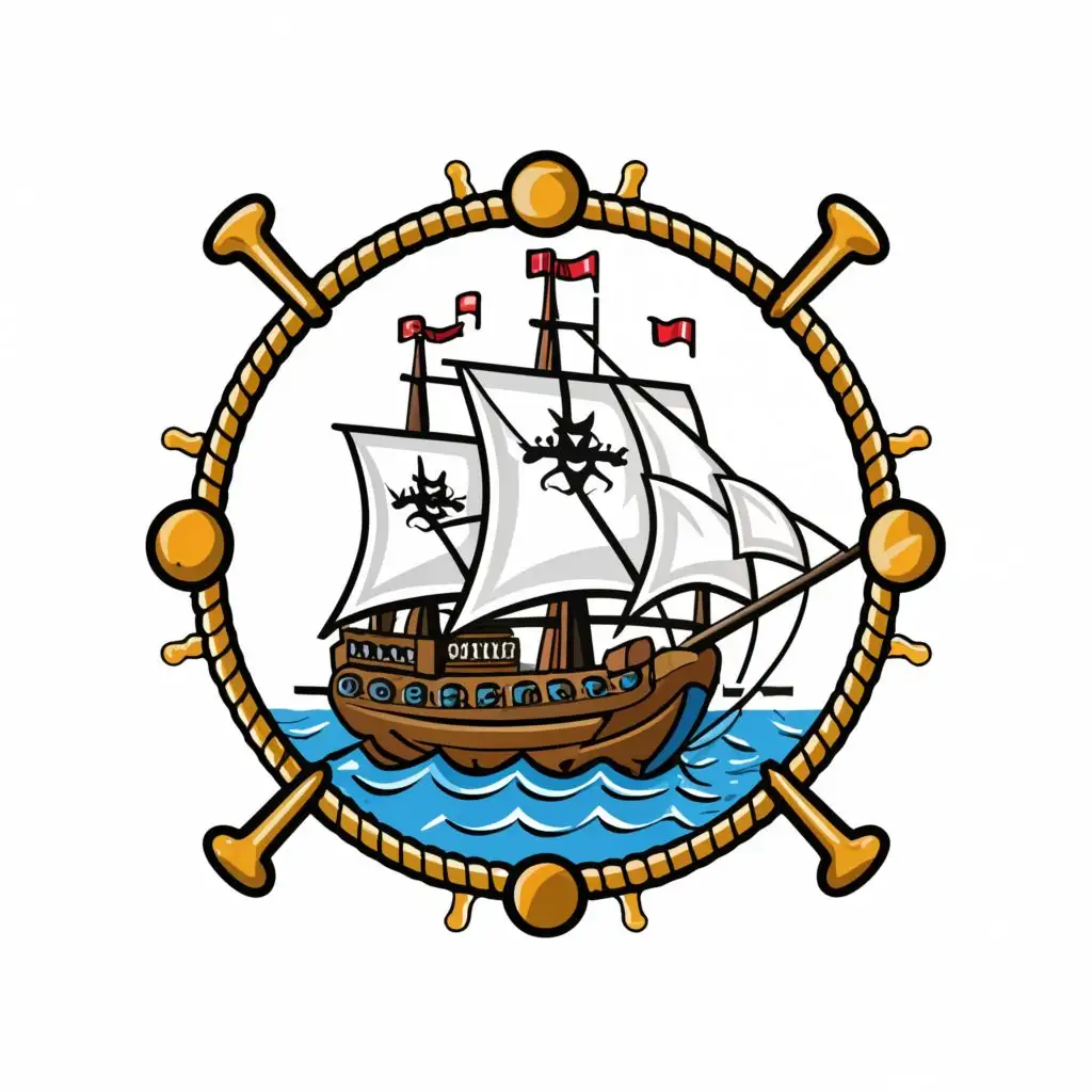 LOGO-Design-For-Pirate-Ships-of-the-Past-Intricate-Vector-TShirt-Design