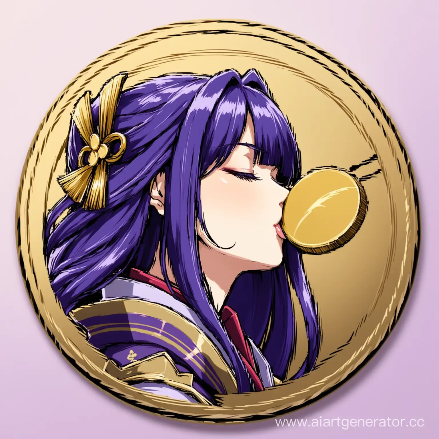 Raiden Shogun kiss coin
