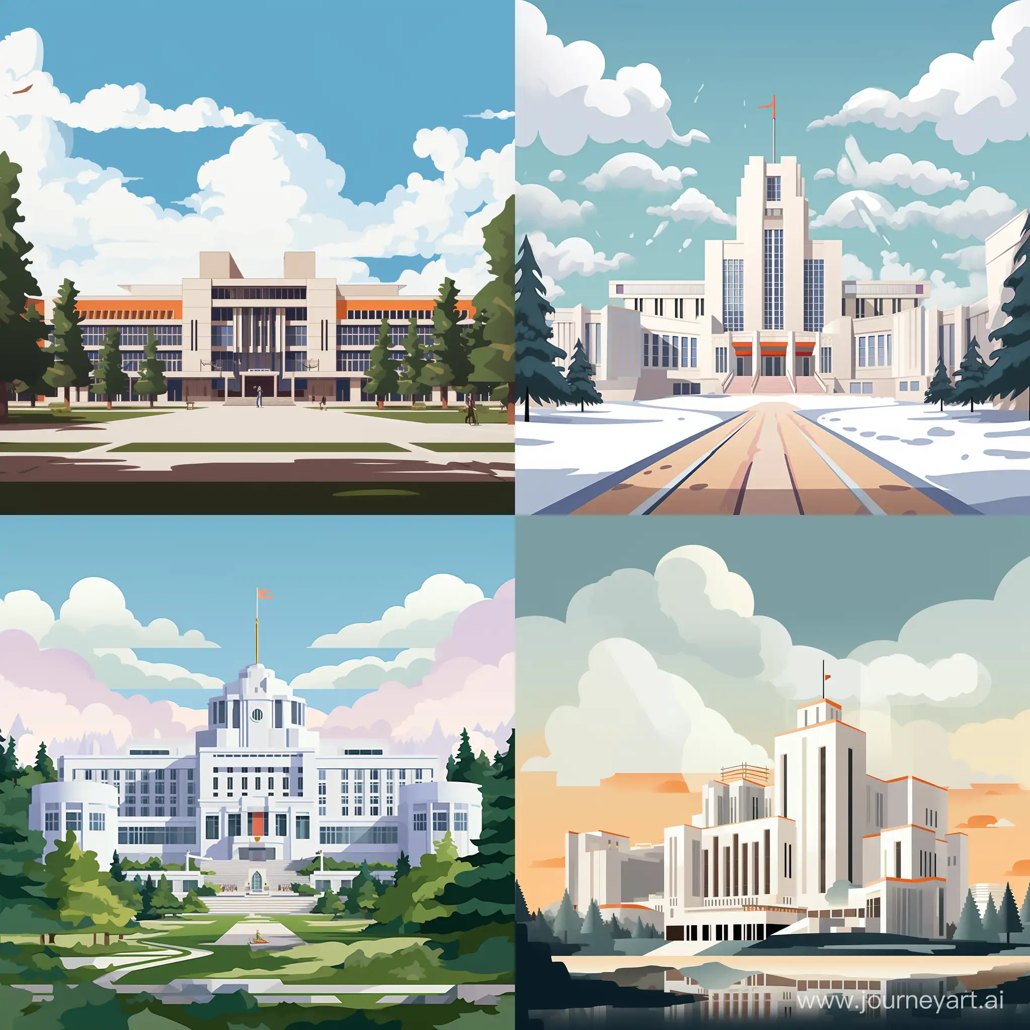 Siberian-Federal-University-Cartoon-Minimalist-Style-Art