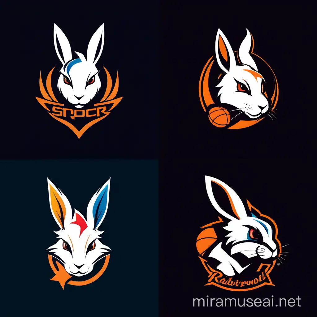 Dynamic Rabbit Sports Mascot with Unique Body Design
