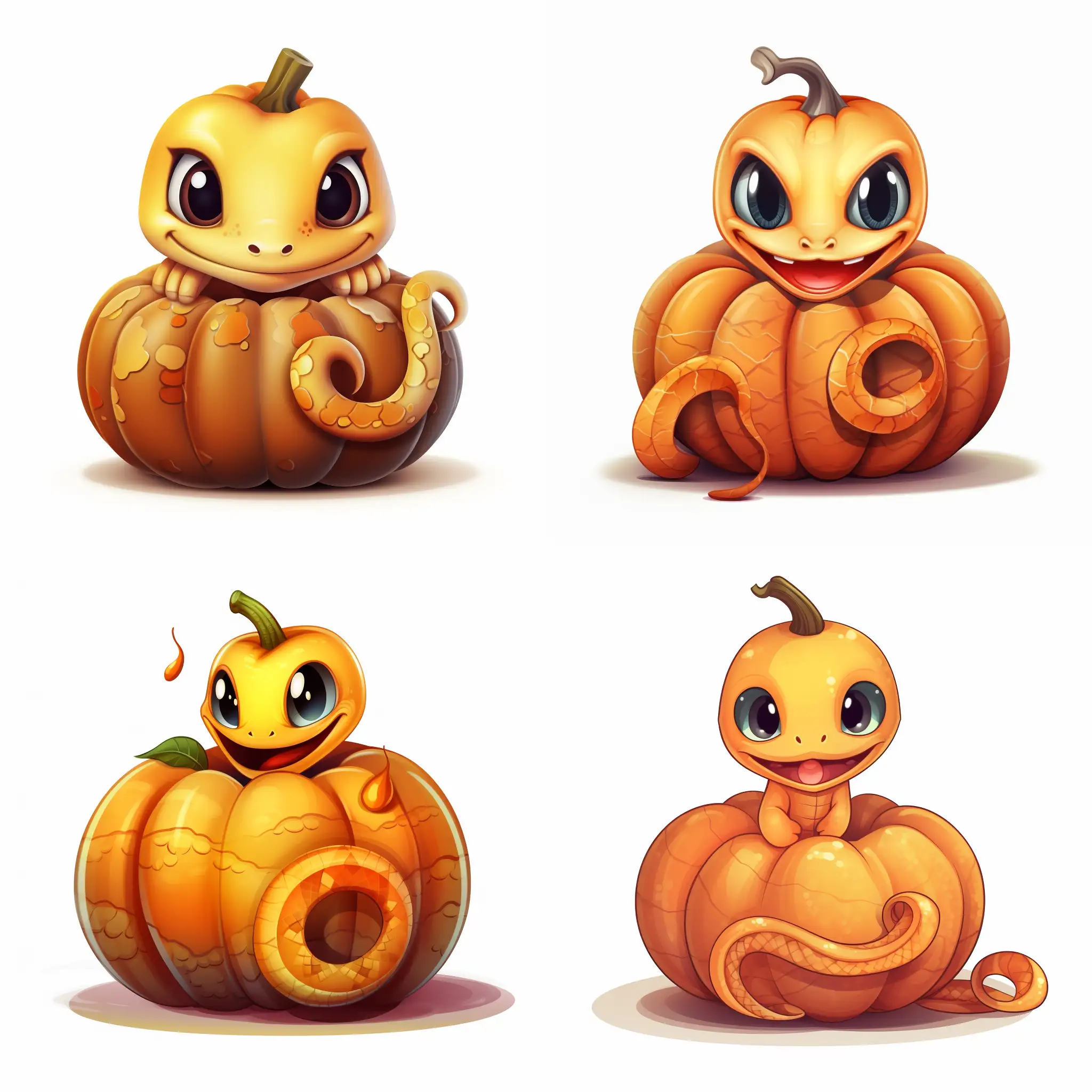 Adorable-Cartoon-Baby-Snake-Inside-Pumpkin