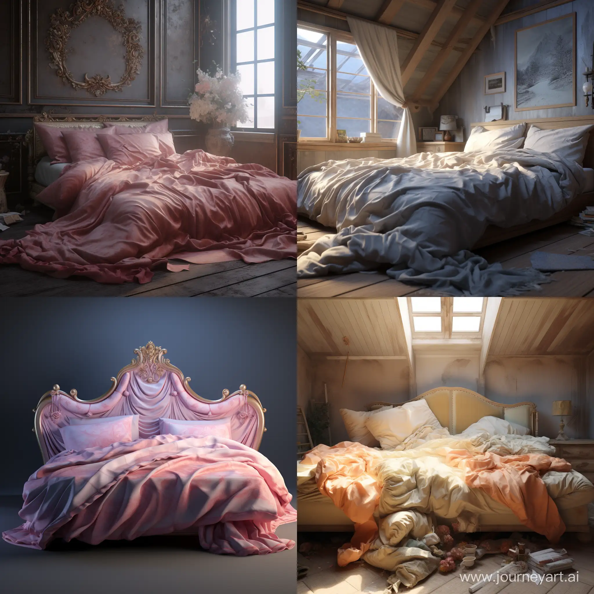 Cozy-Soft-Bed-with-Artistic-Ambiance