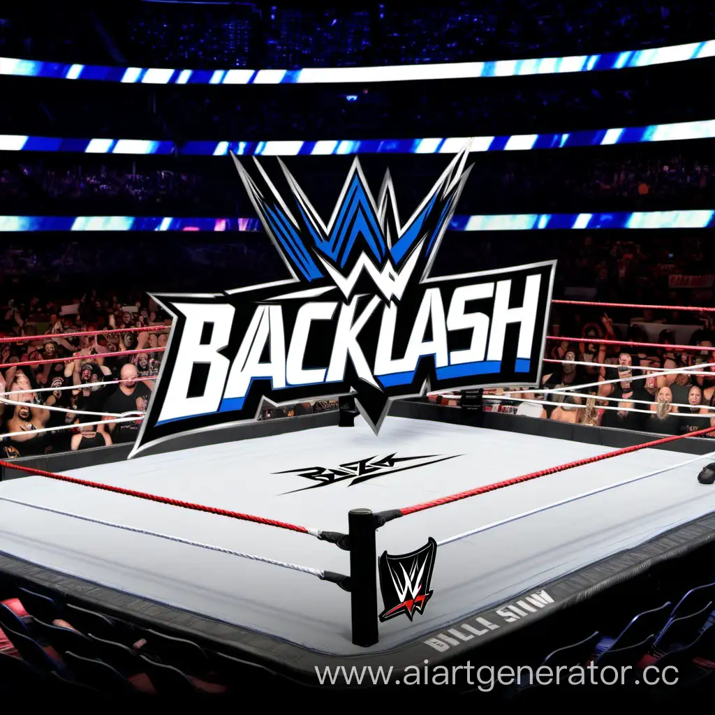 Exciting-WWE-Backlash-Premium-Show-Logo-and-Inscription-in-the-Wrestling-Ring