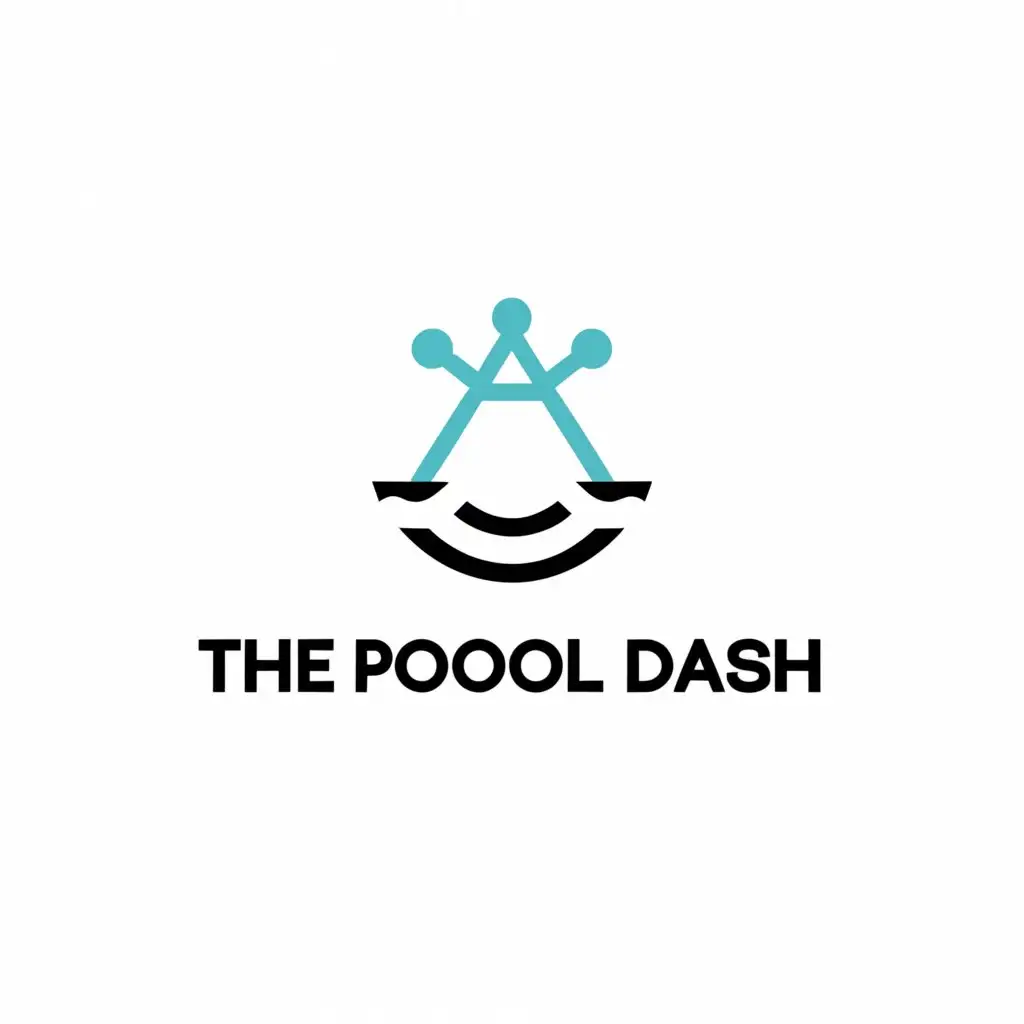 a logo design,with the text "The Pool Dash", main symbol:Chemical of Pool Cleaning,Minimalistic,clear background