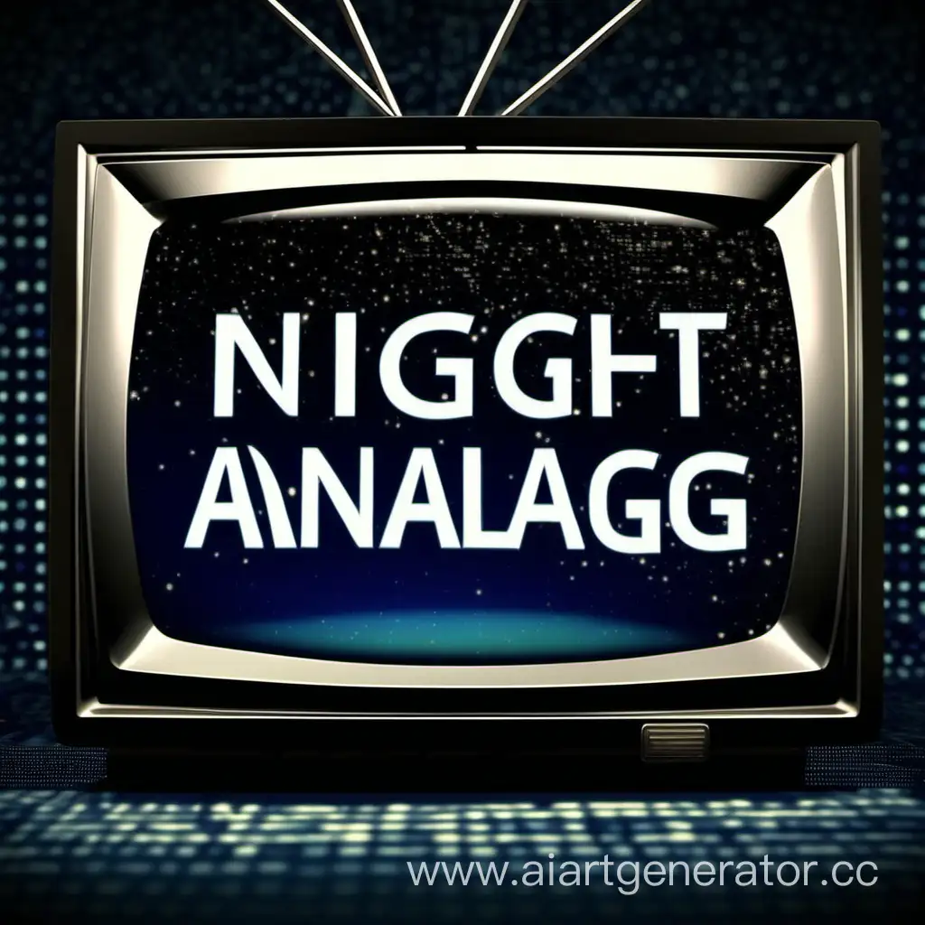 Vintage-Night-Analog-TV-Channel-with-Ad-Screen-Text