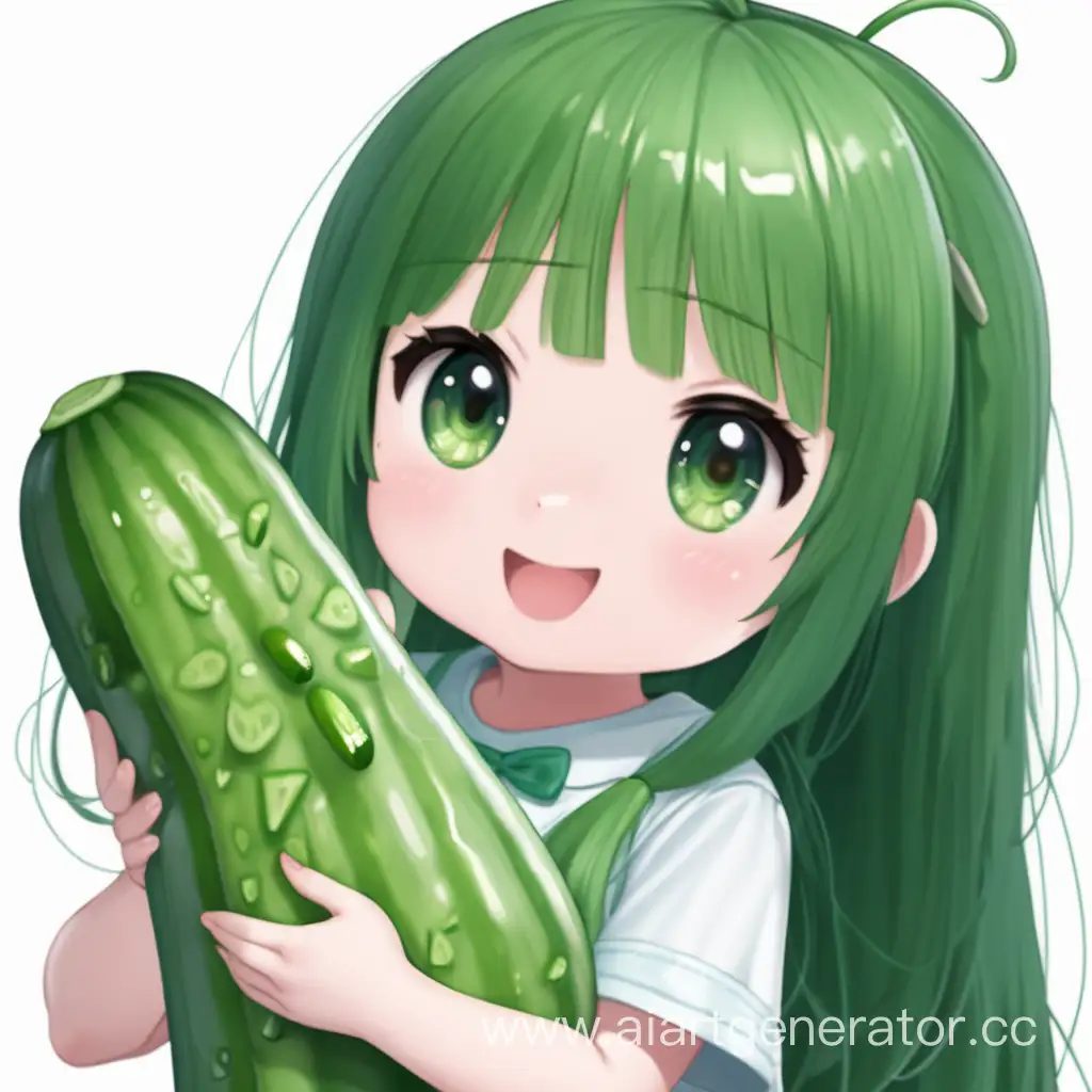 Adorable-Girl-Playfully-Holding-a-Fresh-Cucumber-Cute-Childs-Vegetable-Exploration