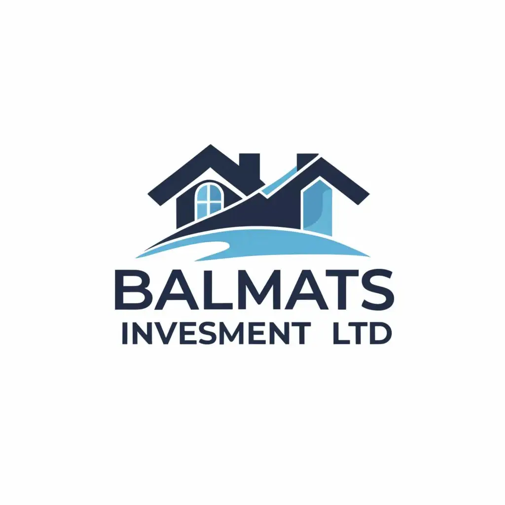 logo, blue clour, with the text "Balmats Investment Ltd", typography, be used in Real Estate industry