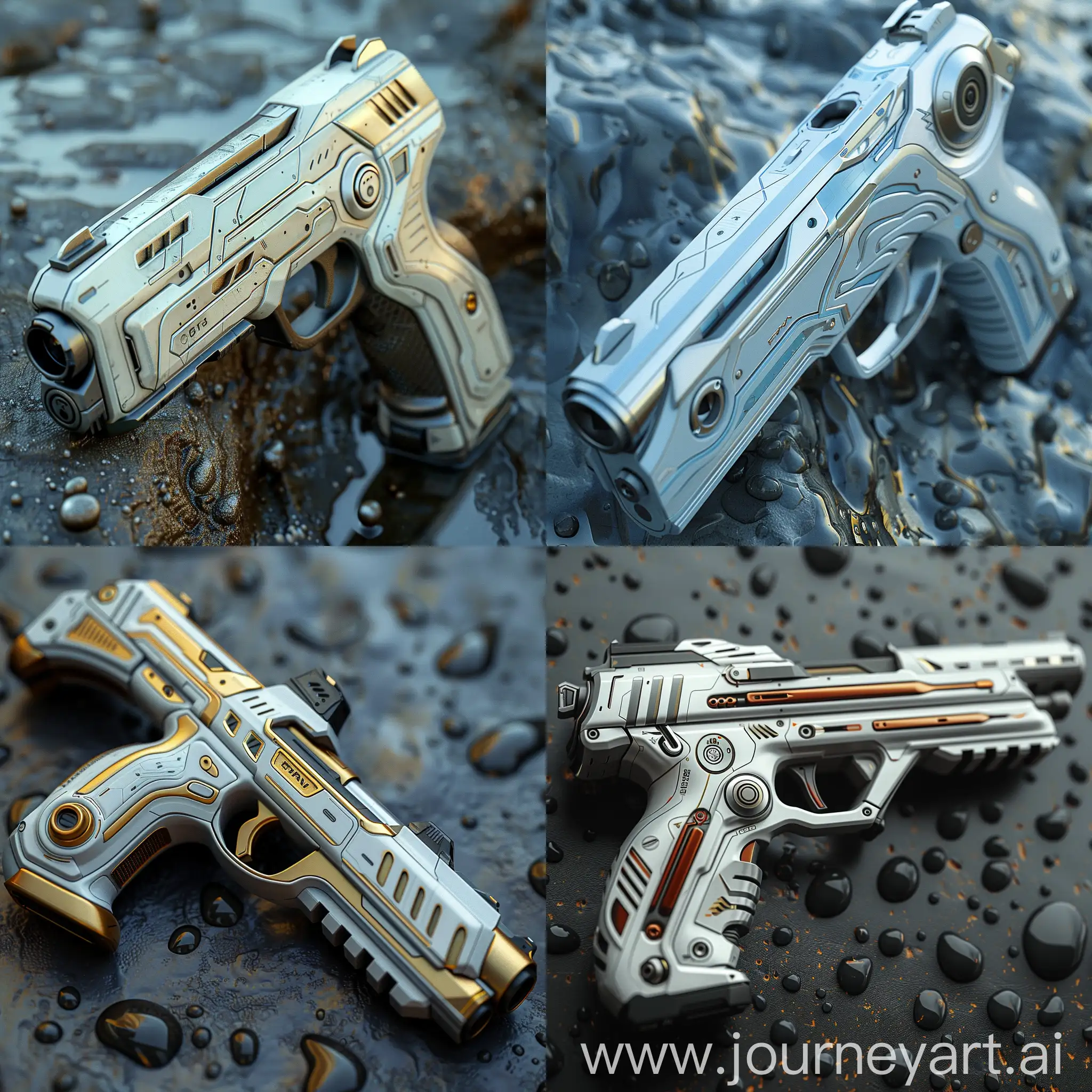 Futuristic-EcoFriendly-Stainless-Steel-Pistol-with-Smart-Materials-High-Tech-Design