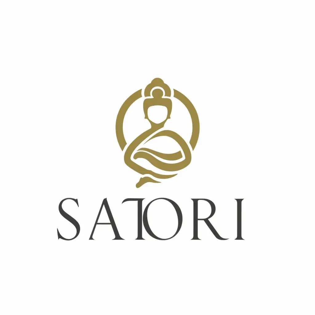 a logo design,with the text "Satori", main symbol:Buddha meditating,Moderate,be used in Restaurant industry,clear background