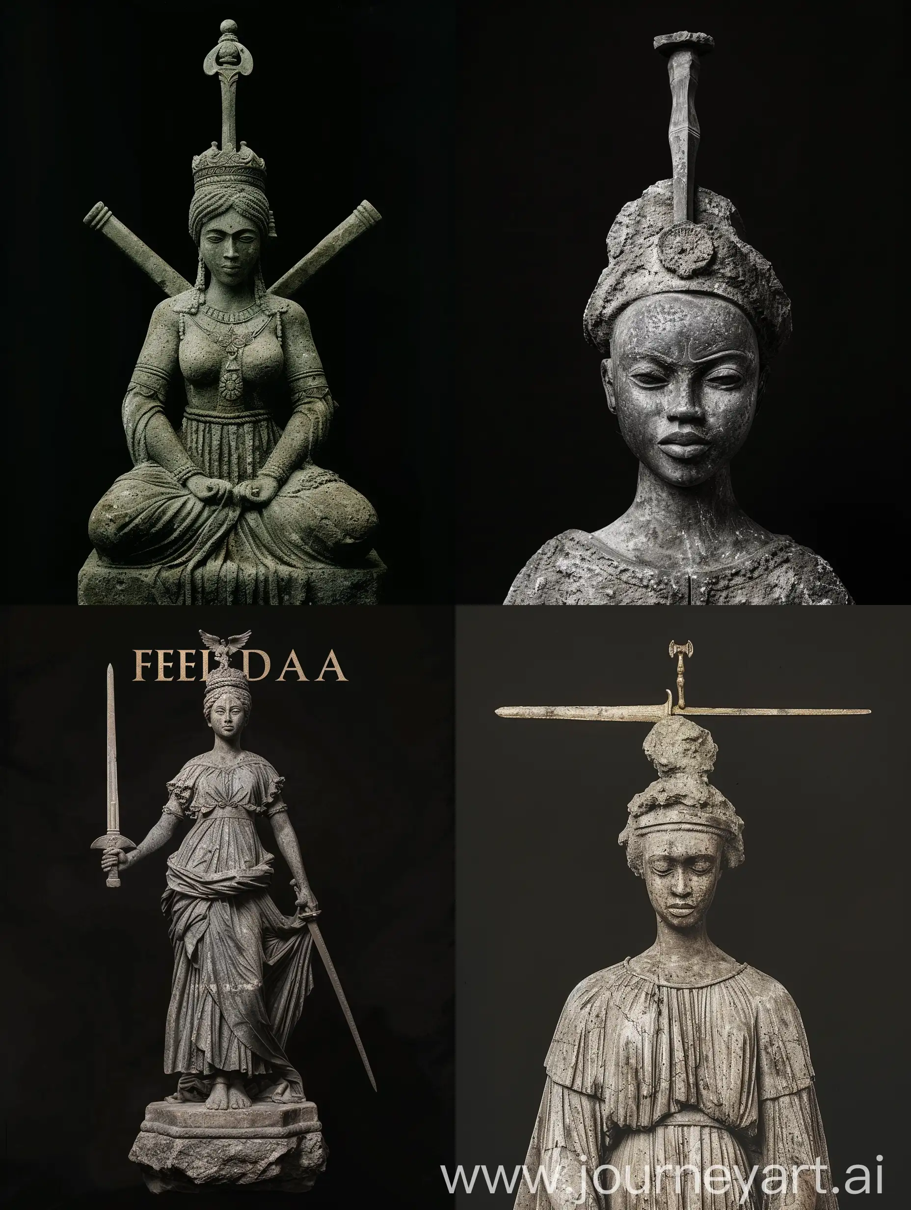 Goddess-Femida-Statue-with-Sword-Mystical-Music-Album-Cover