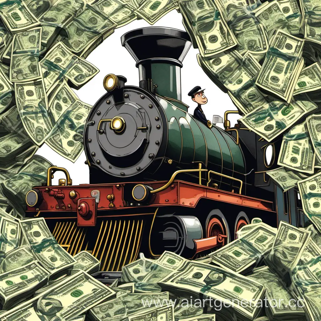 машинист локомотива купается в деньгах