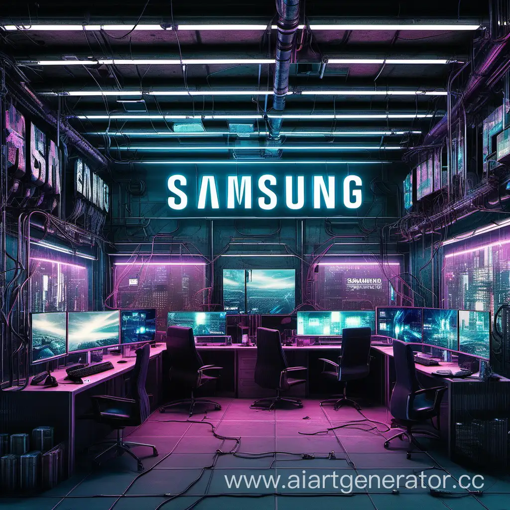 Samsung-Company-in-Cyberpunk-Style-Futuristic-Neonlit-Samsung-Corporation-Headquarters