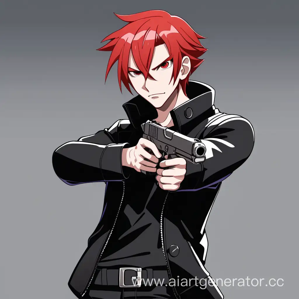 Mysterious-RedHaired-Anime-Character-Wielding-a-Powerful-Gun