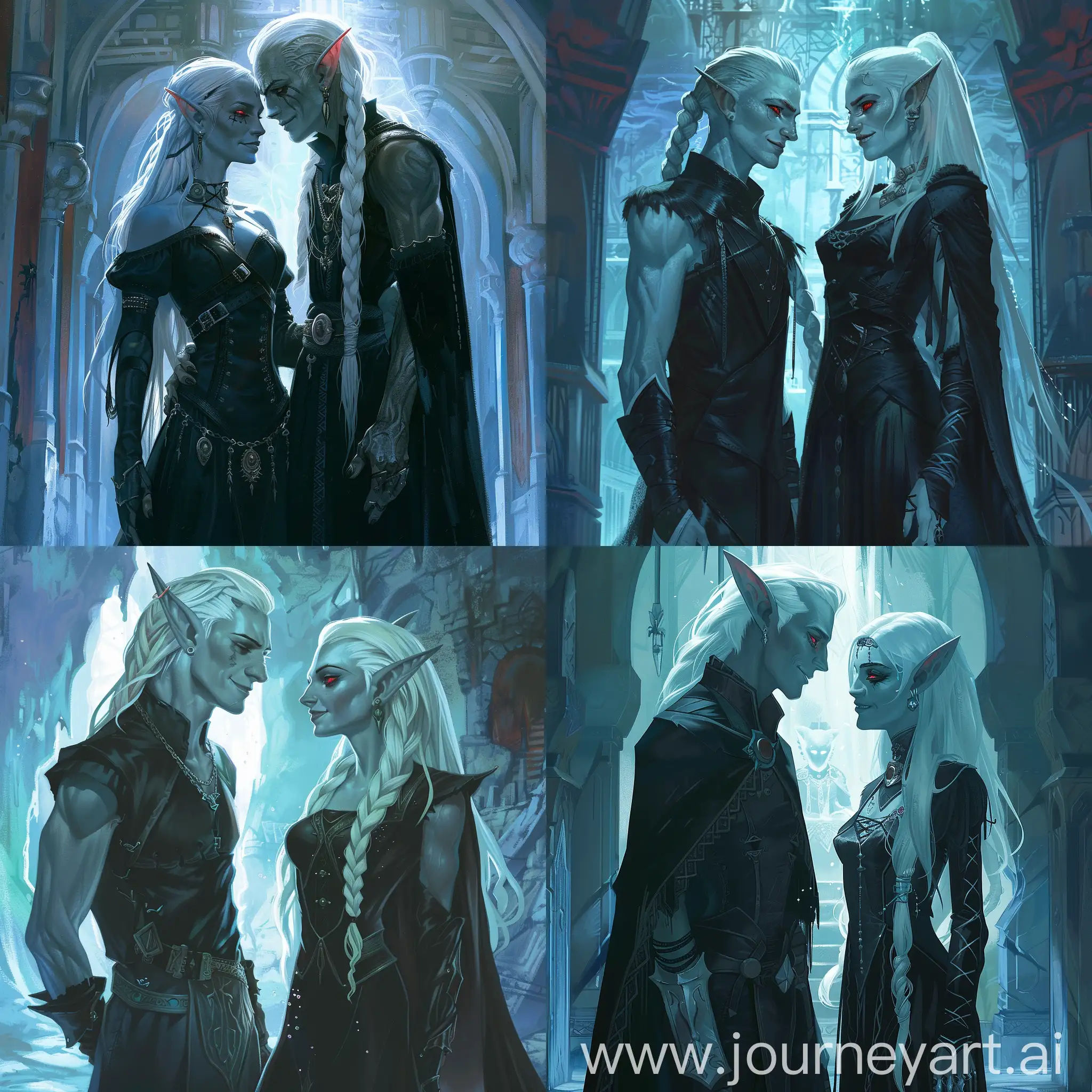 Drow-Rogue-Siblings-in-Enchanted-Underground-Temple