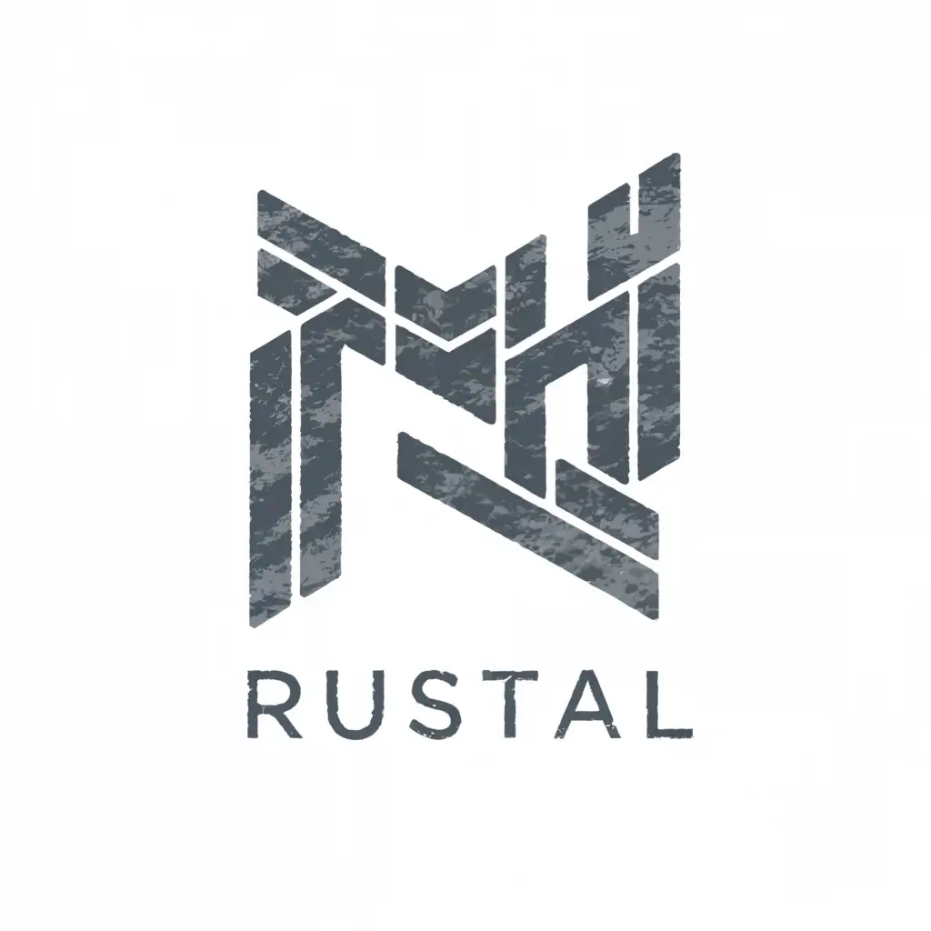 a logo design,with the text 'rustal', main symbol:concrete,Moderate, clear background
