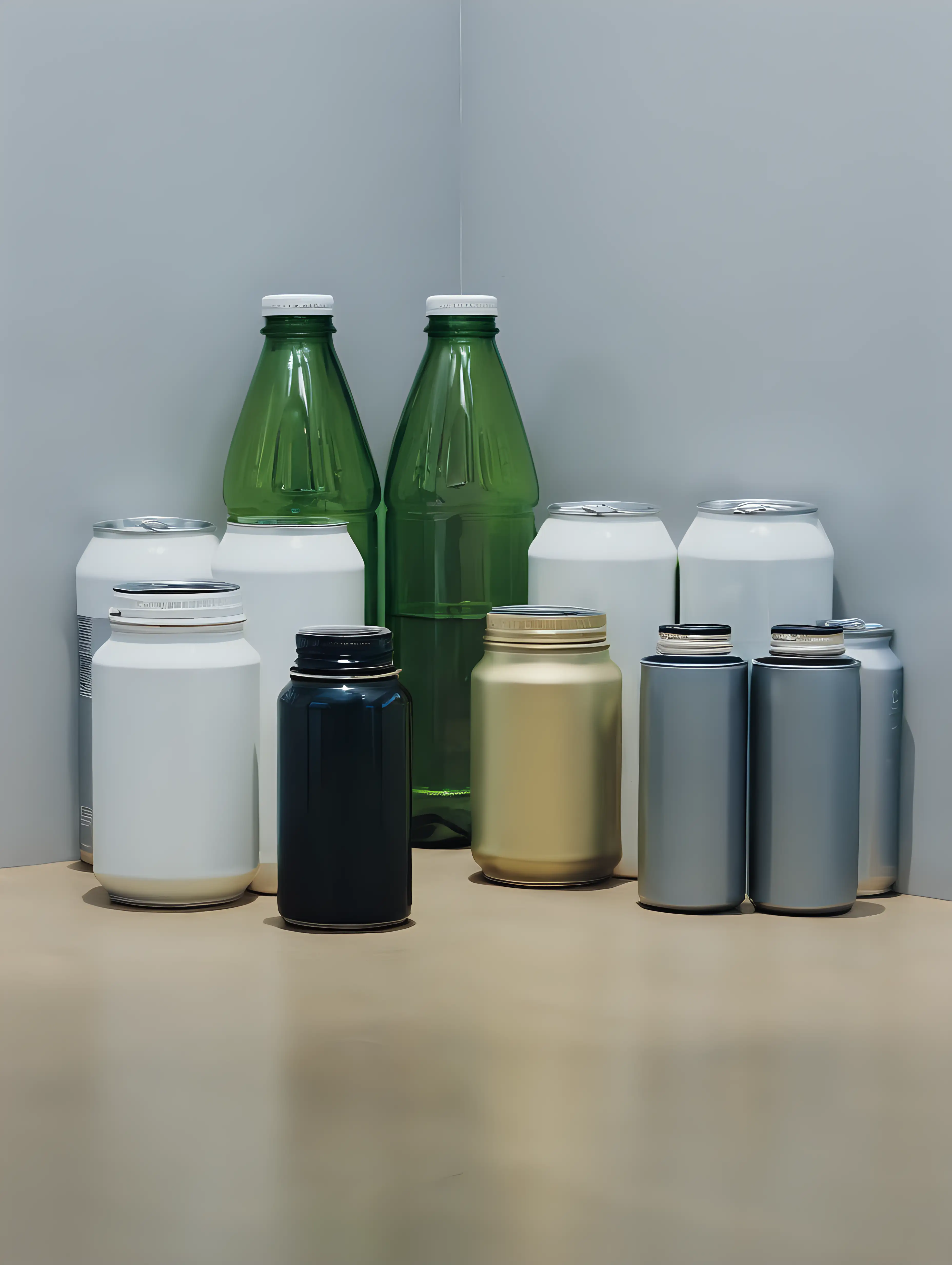 stilleben, minimalistisch, flaschen und kannen, fotografie kleinbild, 50 asa, objektiv 50mm